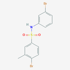 molecular formula C13H11Br2NO2S B7606531 4-bromo-N-(3-bromophenyl)-3-methylbenzenesulfonamide 