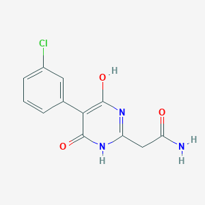 molecular formula C12H10ClN3O3 B7606628 2-[5-(3-chlorophenyl)-4-hydroxy-6-oxo-1H-pyrimidin-2-yl]acetamide 