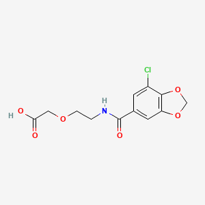 molecular formula C12H12ClNO6 B7606632 2-[2-[(7-Chloro-1,3-benzodioxole-5-carbonyl)amino]ethoxy]acetic acid 