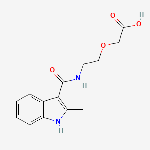 molecular formula C14H16N2O4 B7606642 2-[2-[(2-methyl-1H-indole-3-carbonyl)amino]ethoxy]acetic acid 