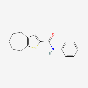 molecular formula C16H17NOS B7606667 N-phenyl-4H,5H,6H,7H,8H-cyclohepta[b]thiophene-2-carboxamide 