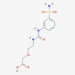 2-[2-[(3-Sulfamoylphenyl)carbamoylamino]ethoxy]acetic acid