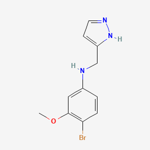 molecular formula C11H12BrN3O B7606691 4-bromo-3-methoxy-N-(1H-pyrazol-5-ylmethyl)aniline 