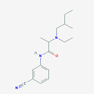 molecular formula C17H25N3O B7606704 N-(3-cyanophenyl)-2-[ethyl(2-methylbutyl)amino]propanamide 