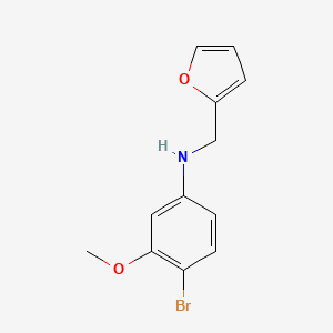 molecular formula C12H12BrNO2 B7606707 4-bromo-N-(furan-2-ylmethyl)-3-methoxyaniline 