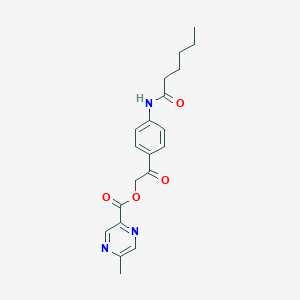 [2-[4-(Hexanoylamino)phenyl]-2-oxoethyl] 5-methylpyrazine-2-carboxylate