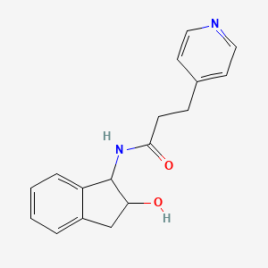 molecular formula C17H18N2O2 B7606807 N-(2-hydroxy-2,3-dihydro-1H-inden-1-yl)-3-pyridin-4-ylpropanamide 