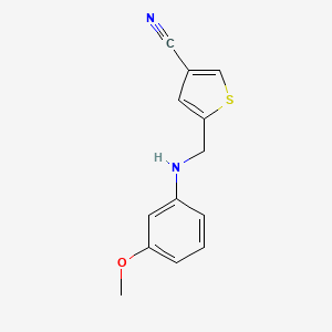 molecular formula C13H12N2OS B7606825 5-[(3-Methoxyanilino)methyl]thiophene-3-carbonitrile 