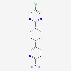 molecular formula C13H15ClN6 B7606854 5-[4-(5-Chloropyrimidin-2-yl)piperazin-1-yl]pyridin-2-amine 