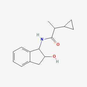 molecular formula C15H19NO2 B7606914 2-cyclopropyl-N-(2-hydroxy-2,3-dihydro-1H-inden-1-yl)propanamide 