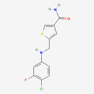 5-[(4-Chloro-3-fluoroanilino)methyl]thiophene-3-carboxamide