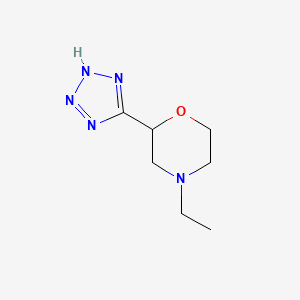 molecular formula C7H13N5O B7607021 4-ethyl-2-(2H-tetrazol-5-yl)morpholine 