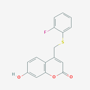 4-[(2-Fluorophenyl)sulfanylmethyl]-7-hydroxychromen-2-one