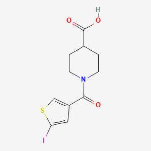 molecular formula C11H12INO3S B7607095 1-(5-Iodothiophene-3-carbonyl)piperidine-4-carboxylic acid 