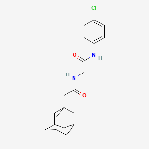 molecular formula C20H25ClN2O2 B7607125 2-(1-adamantyl)-N-[2-(4-chloroanilino)-2-oxoethyl]acetamide 