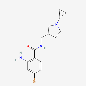 molecular formula C15H20BrN3O B7607198 2-amino-4-bromo-N-[(1-cyclopropylpyrrolidin-3-yl)methyl]benzamide 