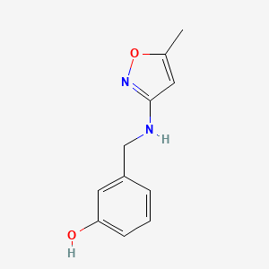 molecular formula C11H12N2O2 B7607266 3-[[(5-Methyl-1,2-oxazol-3-yl)amino]methyl]phenol 