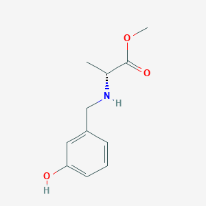 molecular formula C11H15NO3 B7607279 methyl (2R)-2-[(3-hydroxyphenyl)methylamino]propanoate 