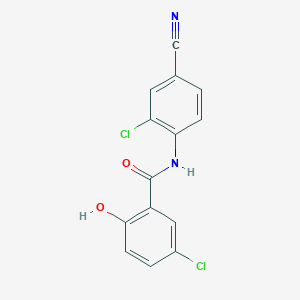 5-chloro-N-(2-chloro-4-cyanophenyl)-2-hydroxybenzamide