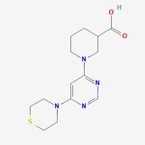 molecular formula C14H20N4O2S B7607308 1-(6-Thiomorpholin-4-yl-pyrimidin-4-yl)-piperi dine-3-carboxylic acid 