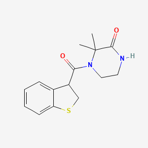 molecular formula C15H18N2O2S B7607339 4-(2,3-Dihydro-1-benzothiophene-3-carbonyl)-3,3-dimethylpiperazin-2-one 