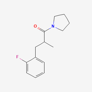 molecular formula C14H18FNO B7607359 3-(2-Fluorophenyl)-2-methyl-1-pyrrolidin-1-ylpropan-1-one 