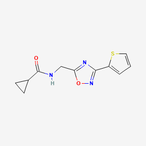 N-[(3-thiophen-2-yl-1,2,4-oxadiazol-5-yl)methyl]cyclopropanecarboxamide