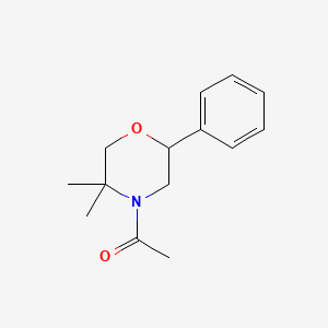 molecular formula C14H19NO2 B7607390 1-(5,5-Dimethyl-2-phenylmorpholin-4-yl)ethanone 