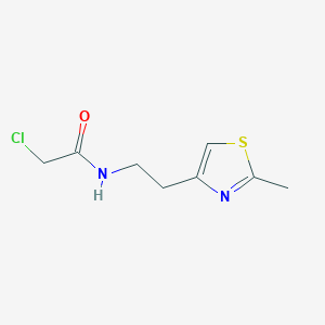 molecular formula C8H11ClN2OS B7607412 2-chloro-N-[2-(2-methyl-1,3-thiazol-4-yl)ethyl]acetamide 