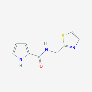 molecular formula C9H9N3OS B7607420 N-(1,3-thiazol-2-ylmethyl)-1H-pyrrole-2-carboxamide 