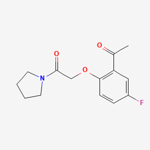 molecular formula C14H16FNO3 B7607425 2-(2-Acetyl-4-fluorophenoxy)-1-(pyrrolidin-1-yl)ethan-1-one 