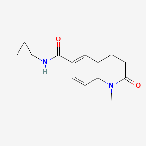 molecular formula C14H16N2O2 B7607434 N-Cyclopropyl-1-methyl-2-oxo-1,2,3,4-tetrahydroquinoline-6-carboxamide 