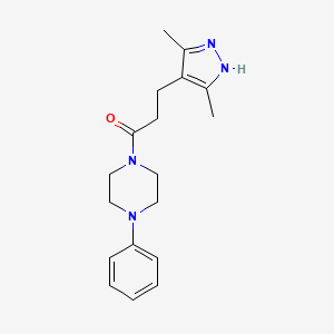 3-(3,5-dimethyl-1H-pyrazol-4-yl)-1-(4-phenylpiperazin-1-yl)propan-1-one