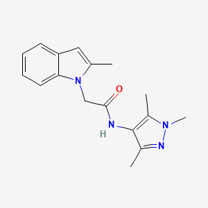 2-(2-methylindol-1-yl)-N-(1,3,5-trimethylpyrazol-4-yl)acetamide