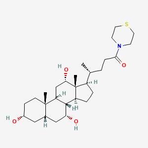 (4R)-1-thiomorpholin-4-yl-4-[(3R,5S,7R,8R,9S,10S,12S,13R,14S,17R)-3,7,12-trihydroxy-10,13-dimethyl-2,3,4,5,6,7,8,9,11,12,14,15,16,17-tetradecahydro-1H-cyclopenta[a]phenanthren-17-yl]pentan-1-one