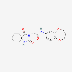 N-(3,4-dihydro-2H-1,5-benzodioxepin-7-yl)-2-(8-methyl-2,4-dioxo-1,3-diazaspiro[4.5]decan-3-yl)acetamide