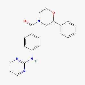 molecular formula C21H20N4O2 B7607508 (2-Phenylmorpholin-4-yl)[4-(pyrimidin-2-ylamino)phenyl]methanone 