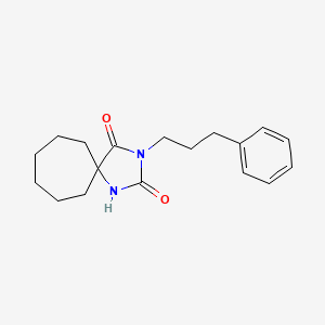 molecular formula C18H24N2O2 B7607516 3-(3-Phenylpropyl)-2,4-dioxo-1,3-diazaspiro[4.6]undecane 