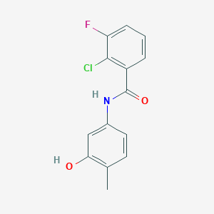 molecular formula C14H11ClFNO2 B7607601 2-chloro-3-fluoro-N-(3-hydroxy-4-methylphenyl)benzamide 