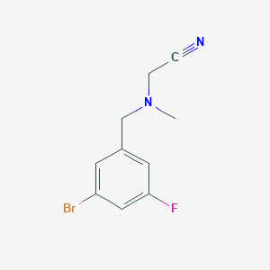 molecular formula C10H10BrFN2 B7607650 2-[(3-Bromo-5-fluorophenyl)methyl-methylamino]acetonitrile 