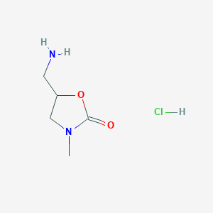 molecular formula C5H11ClN2O2 B7607703 5-(Aminomethyl)-3-methyl-1,3-oxazolidin-2-one hydrochloride 