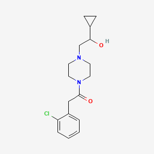 molecular formula C17H23ClN2O2 B7607783 2-(2-Chlorophenyl)-1-[4-(2-cyclopropyl-2-hydroxyethyl)piperazin-1-yl]ethanone 