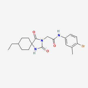 N-(4-bromo-3-methylphenyl)-2-(8-ethyl-2,4-dioxo-1,3-diazaspiro[4.5]decan-3-yl)acetamide