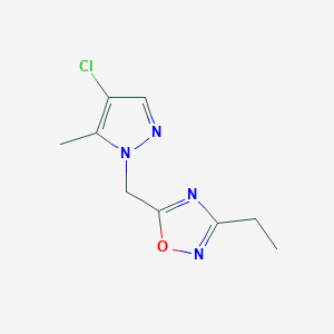 5-[(4-Chloro-5-methylpyrazol-1-yl)methyl]-3-ethyl-1,2,4-oxadiazole