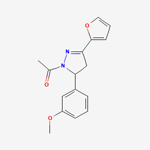 1-[5-(Furan-2-yl)-3-(3-methoxyphenyl)-3,4-dihydropyrazol-2-yl]ethanone