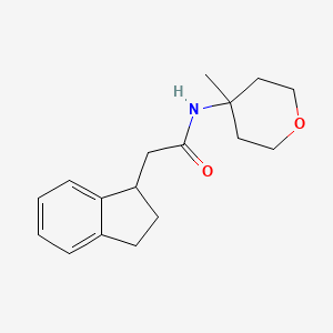 molecular formula C17H23NO2 B7607833 2-(2,3-dihydro-1H-inden-1-yl)-N-(4-methyloxan-4-yl)acetamide 