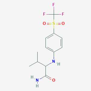 3-Methyl-2-[4-(trifluoromethylsulfonyl)anilino]butanamide