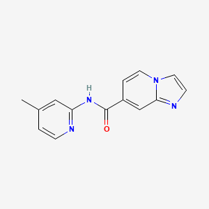 molecular formula C14H12N4O B7607858 N-(4-methylpyridin-2-yl)imidazo[1,2-a]pyridine-7-carboxamide 