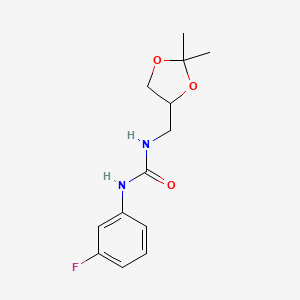 molecular formula C13H17FN2O3 B7607859 1-[(2,2-Dimethyl-1,3-dioxolan-4-yl)methyl]-3-(3-fluorophenyl)urea 