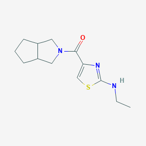 molecular formula C13H19N3OS B7607864 3,3a,4,5,6,6a-hexahydro-1H-cyclopenta[c]pyrrol-2-yl-[2-(ethylamino)-1,3-thiazol-4-yl]methanone 